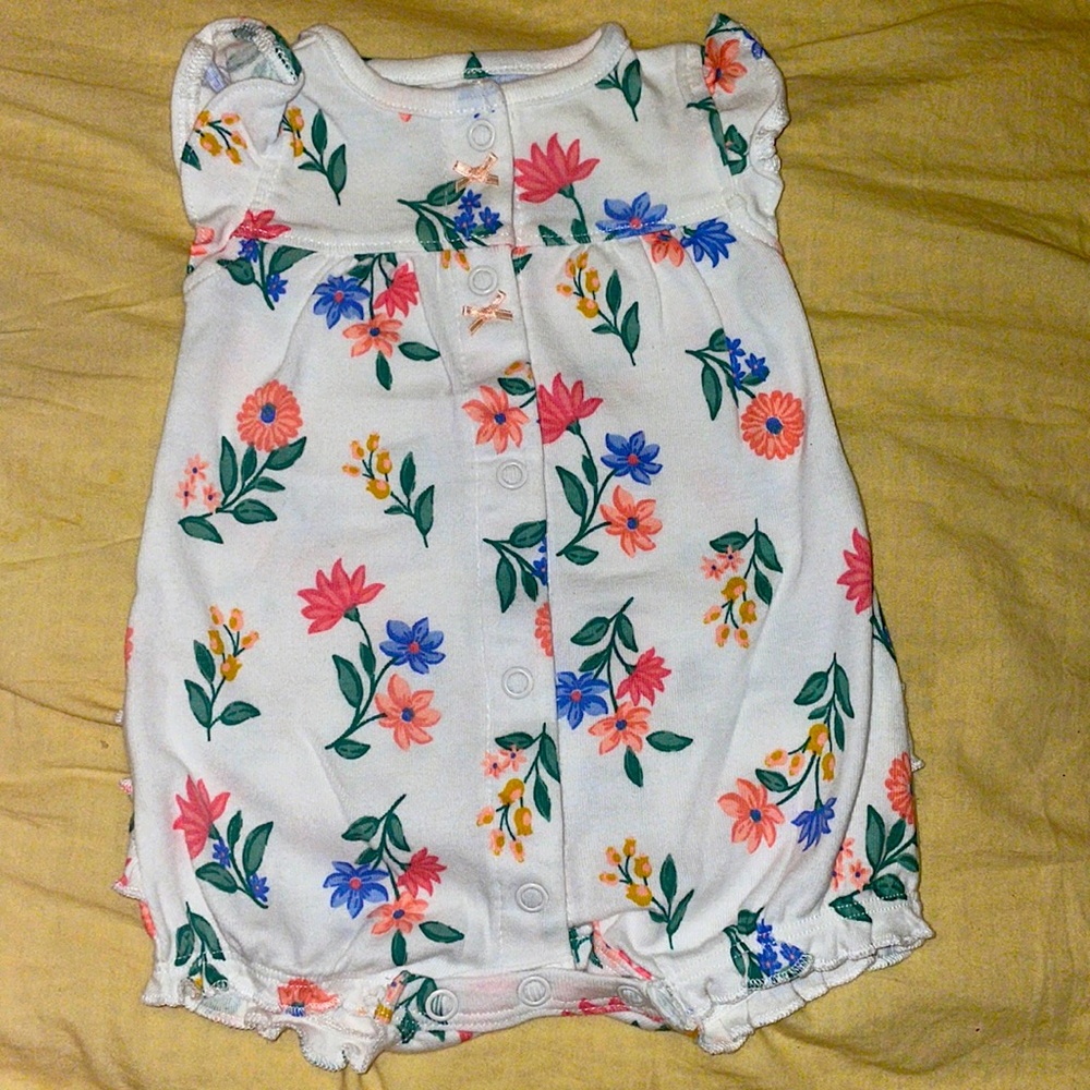 Romper newborn flowers